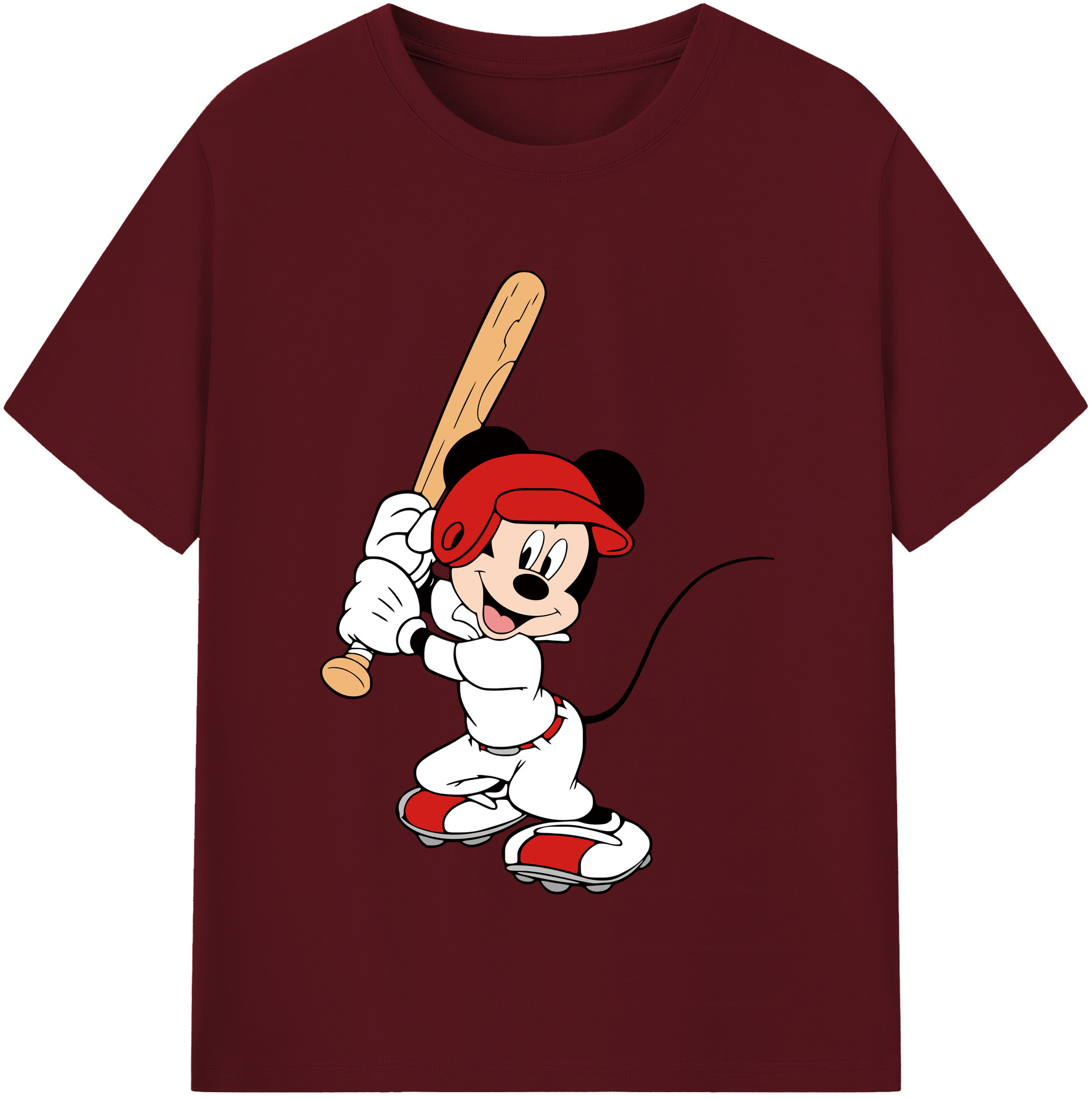 （画像用） ミッキーマウス Mickey Mouse 綿100％半袖Tシャツ（フロントプリント）